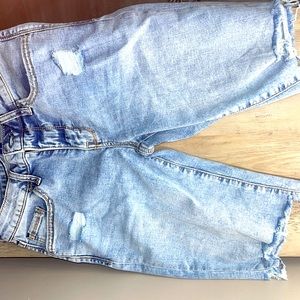 Ripped jean shorts